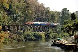 A train running through the "Hell Rail Pass""