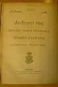 The last Moravian Constitution and Rules of Procedure of Moravian Diets