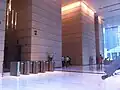 The lobby of the completed building