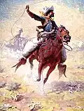 The Roping, 1914 oil on canvas, signed W. R. Leigh