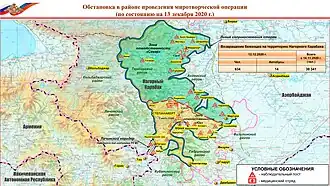 Chaylaggala and Hin Tagher depicted as within the boundaries of the Russian peacekeeping mission as of December 13.