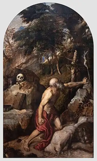 St. Jerome in Wilderness by Titian, c. 1560