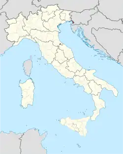 Map highlighting the location of the province of Trieste in Italy