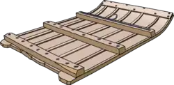 The wooden structure completed, but with the cutting stones not yet added
