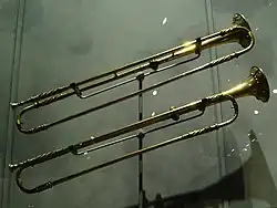 Baroque trumpets by Johann Wilhelm Haas, 1671, Nuremberg.