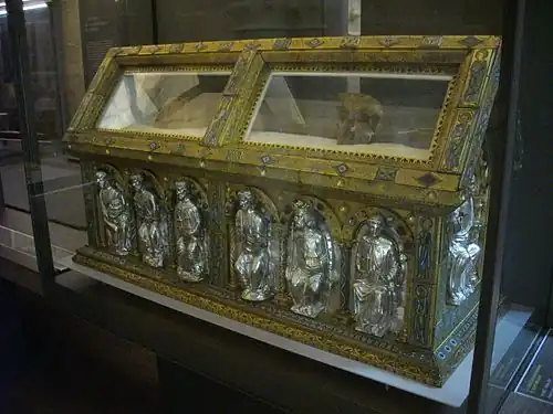 Reliquary of Saint Bernard of Clairvaux, with silver, copper and enamel (12th century)