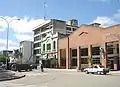 Courthouse (left) and local branch of the Banco Nación.