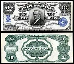 $10 Silver Certificate, Series 1908, Fr.302, depicting Thomas Hendricks