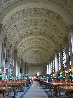 Bates Hall, McKim building, Boston Public Library, named in Bates' honour