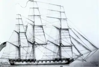 James Hackett's Congress, 1816 (Sail plan by Charles Ware)