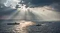 Samidare, JS&nbsp;Sazanami, USS&nbsp;Wayne E. Meyer and USS&nbsp;Carl Vinson on 8 March 2017.