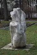 1979 by Undine Werdin created sculpture (Daphne) at the southern end of the Clemensstraße