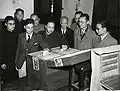 A group of professors of the Jiaotong University of Shanghai casting their votes