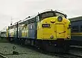 Via FP9ARM #6303 at the Montreal Maintenance Centre in Montreal, Quebec.