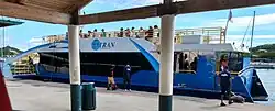 VITRAN ferry docking at the Urman Victor Fredericks Marine Terminal in Red Hook, St. Thomas.