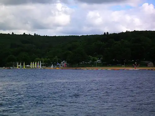 One of the many leisure beaches on the Lac de Vassivière.