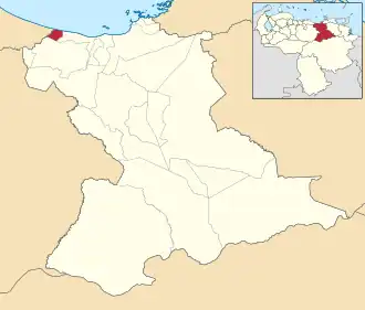 Location in Anzoátegui
