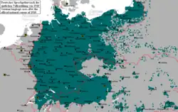 German language area after the official census of 1910