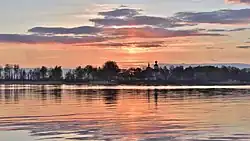 Spring sunset over Lake Seliger