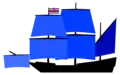 Position of command flag of Vice Admirals flagship of General of the Army's squadron English Navy (1596)