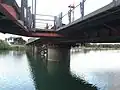 View of the underside of the bridge with the central drum that allowed the bridge to pivot, 2016