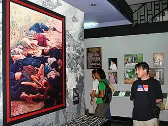Exhibited picture of My Lai massacre aftermath