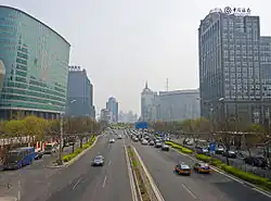 A main road in Chaoyaomen Subdistrict