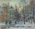 Edgars Vinters, An afternoon at the lower and upper guild, Riga, Oil on cardboard; 80 x 95&nbsp;cm, 1975(Hans Joachim Gerber collection)