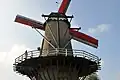 Close-up of the top half of the mill