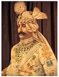 A painting of Sir Wasif Ali Mirza as the Nawab of Murshidabad.