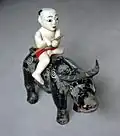 Water puppet representing one of the stages of the Buddhist "ox&nbsp;herder" parable