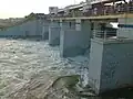 Water gushing out of tank when water was released during Sep-Oct of 2011