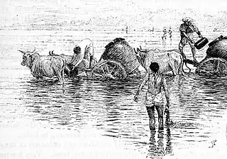 Watercarts in Sabarmati near Ahmedabad in 1890s