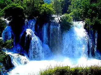 Waterfall on Una river in Martin Brod