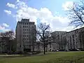 "Hochhaus" in Weberwiese, the first high-rise apartment built after the war