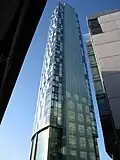 West Tower viewed from ground level