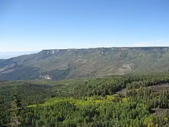 Western edge of the mesa.