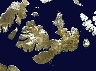 Satellite photo of Melville Island, Canada