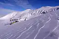 Top station of the „Karaula“ single seater chairlift, and the upper part od the „Velike Livade“ ski slope