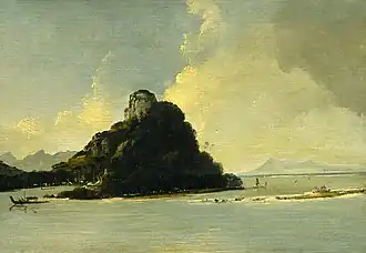 View of the harbor of Fare in a painting from William Hodges, 1773