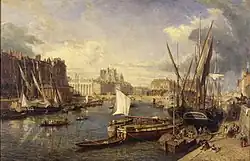 "Nantes, view from the banks of the Loire," oil painting created in 1864 by William Parrott (Dobrée Museum).