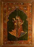Woman with child, wood painting