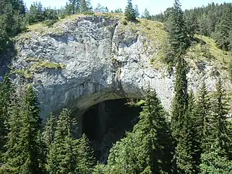 The larger bridge as seen from the smaller