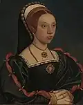 Portrait of a Young Woman, c. 1540–45, Workshop of Hans Holbein the Younger[97][98]