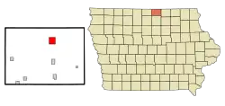 Location of Northwood, Iowa