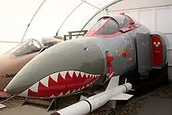 TESS (telescopic sighting system) panel mounted periscope between front and rear cockpit on a Royal Air Force F-4 Phantom II