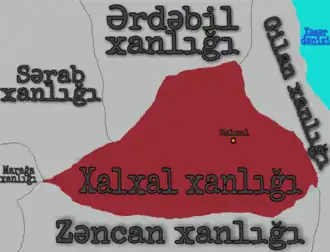 Location of Khalkhal Khanate