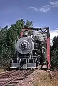 OP&E No. 19 crossing the Row River