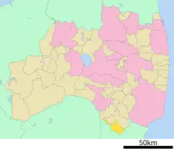 Location of Yamatsuri in Fukushima Prefecture