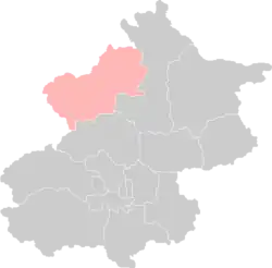 Location of Yanqing in Beijing